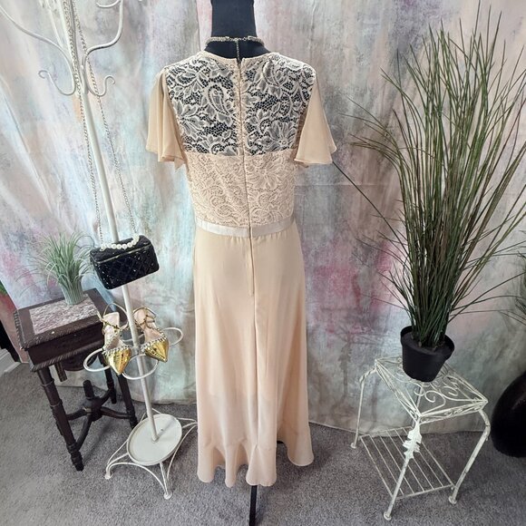 📌Bery Love Champagne Wedding Guest -  Cocktail - Prom - Formal Dress With Lace - Picture 2 of 15